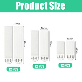 Large Picture Hanging Strips Heavy Duty,12Pairs (24Strips) Picture Canvas Hanger No Nails,Photo Frame Stickers for Wall,Hanging Picture Without Nail - 16x70mm