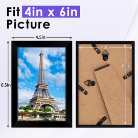 NEXCOVER 4x6 Picture Frame 2PK, Black Picture Frames with Shatterproof HD Plexiglass, Horizontal and Vertical Photo Frame for Wall Hanging or Tabletop