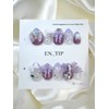 Lavender Heart Beam Handmade Nail Tips - Short Square /
