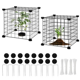 DYAUS 2 Packs Plant Protectors from Animals, 10Pcs 12"x12" Metal Meshes Garden Cloches for Plants, Plant Covers for Protecting Plants, Wire Plant Covers, Chicken Wire Cloche Plant Protector