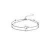 Desnuage Silver Interlocking Double Layer Beaded Bracelet For Women Office