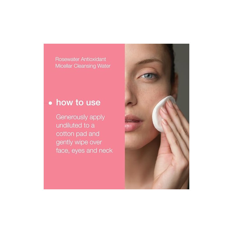 Rosewater Antioxidant Micellar Cleansing Water by Natio for Women -