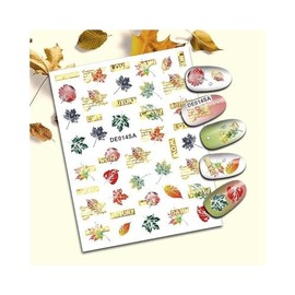Autumn Leaf Maple Nail Sticker Fall Leaves Oak Nut Birds Nail Decals De014Sa Nail Wraps Stickers Manicure Supplies for Women Nails Full Long Lasting Easy Apply and Remove