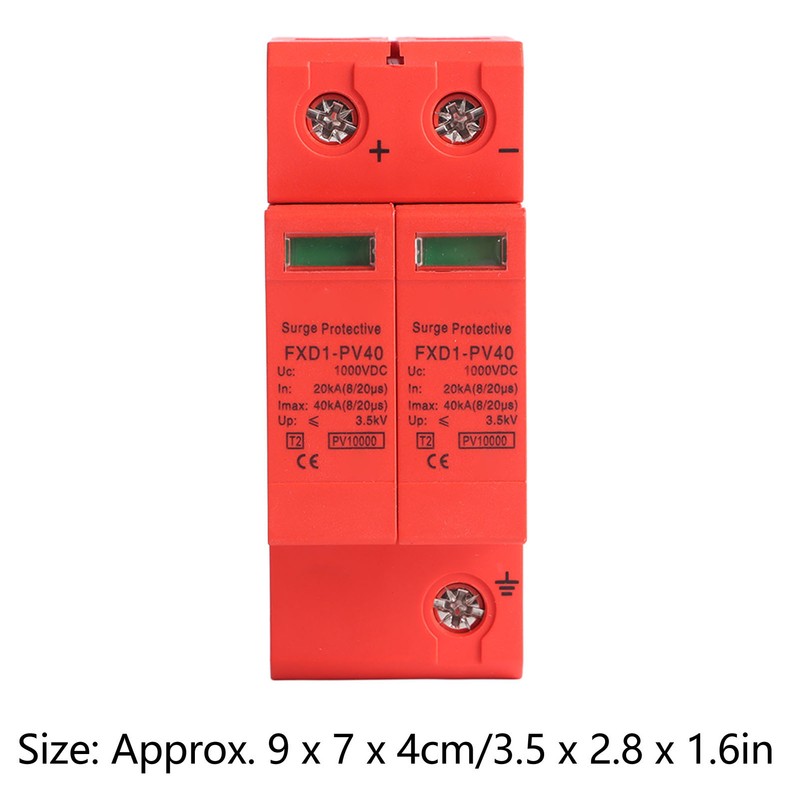 Voltage Surge Arrester Device 2P Photovoltaic DC Surge Protector DC1000V