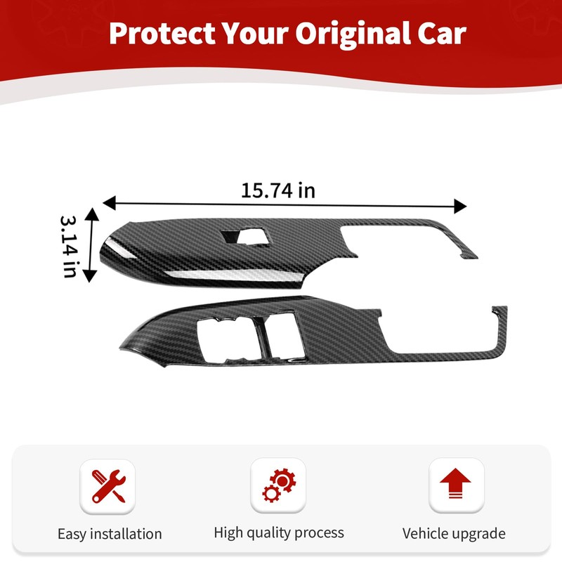 JOSHELA for Mustang Power Window Switch Panel Trim Cover for