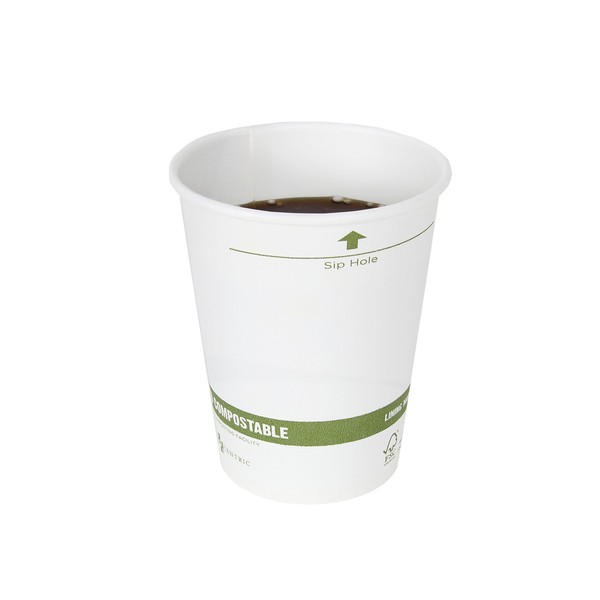 World Centric's 100% Biodegradable, 100% Compostable Paper PLA-Lined 12 Ounce Coffee Cup, 100 Pack
