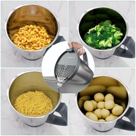 OTOmitra Pouring Strainer for Thermomix TM6 TM5, Straining Aid and Splash Guard, BPA-Free Pasta Strainer, Strainer Attachment for Vegetables, Aid Weighing Plate, Thermomix Accessories, Dishwasher Safe