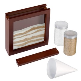 Lillian Rose W Espresso Finished Unity Ceremony Set with 2 Containers of Colored Sand, 1.75", Brown (US107)