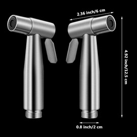 Bidet Spray Heads Set of 2 Stainless Steel Hand Bidet Spray Heads for Bathroom Kitchen and Toilet Cleaning