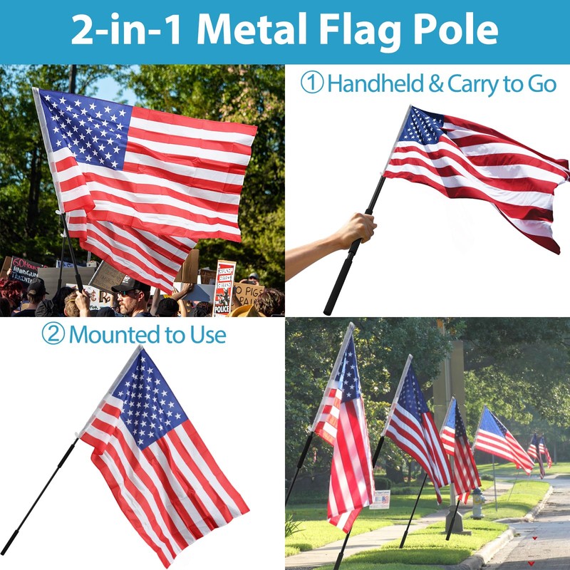 Portable Flag Pole, 7 ft Flag Poles for 3x5 Flags