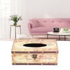 Tissue Box Organizer Composite Wood Leather Rounded Edges Premium Texture