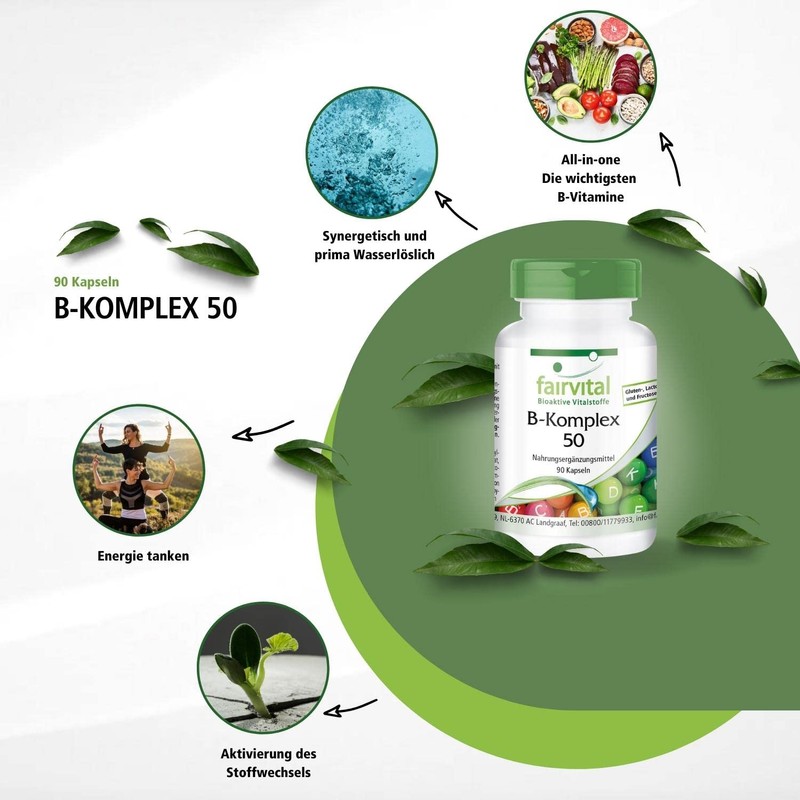 B-Complex 50, for use with all 8 B vitamins Plus