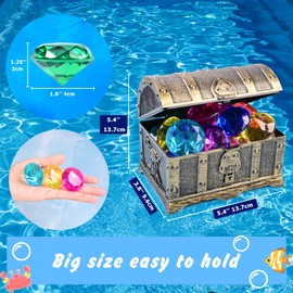 SWIMEE18Pcs Diving Gems, Big Colorful Diamond, Swimming Gems, Acrylic Dive Diamonds, Pirate Box Underwater Gems, Lagre Pool Gems for Swimming Training Games, Party, Gifts