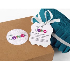 Soimoi 40Pcs Solid Teal Blue Cotton Precut Fabrics for Quilting Craft Strips 2.5 Inches Jelly Roll