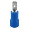 Baomain 0.11" Blue Male Insulated Spade Wire Connector Electrical Crimp