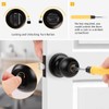 Probrico Flat Black Ball Privacy Door Knobs, Interior Bedroom Bathroom