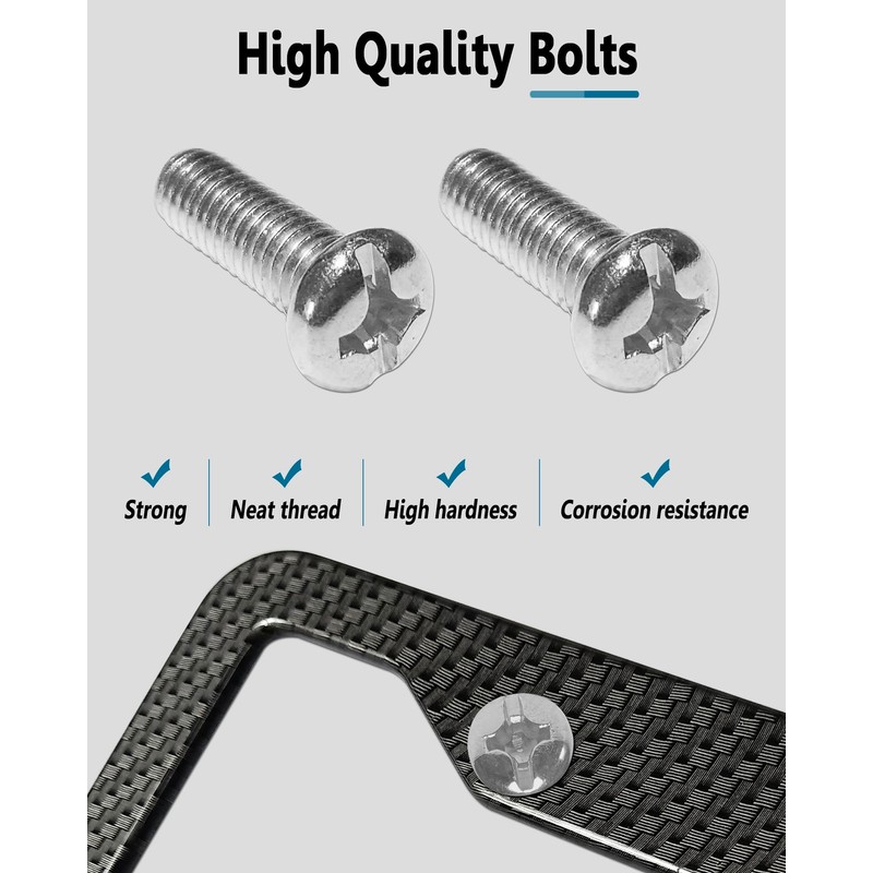 ZXFOOG Carbon Fiber License Plate Frames- 2 Pack Black Aluminum