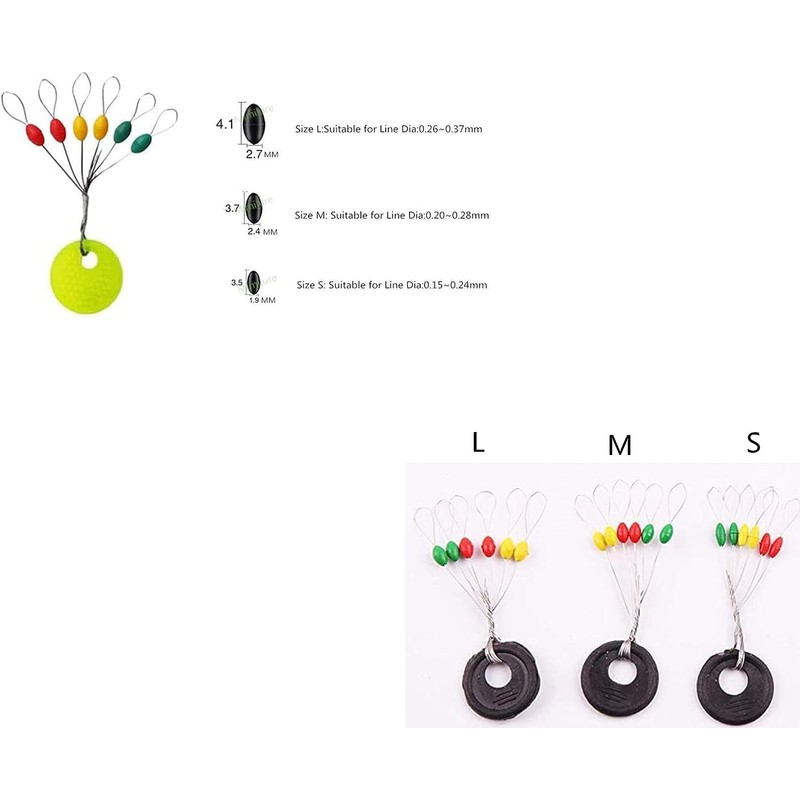 Milepetus Pack of 300/600 Rubber Fishing Bobber Stoppers, 6 in