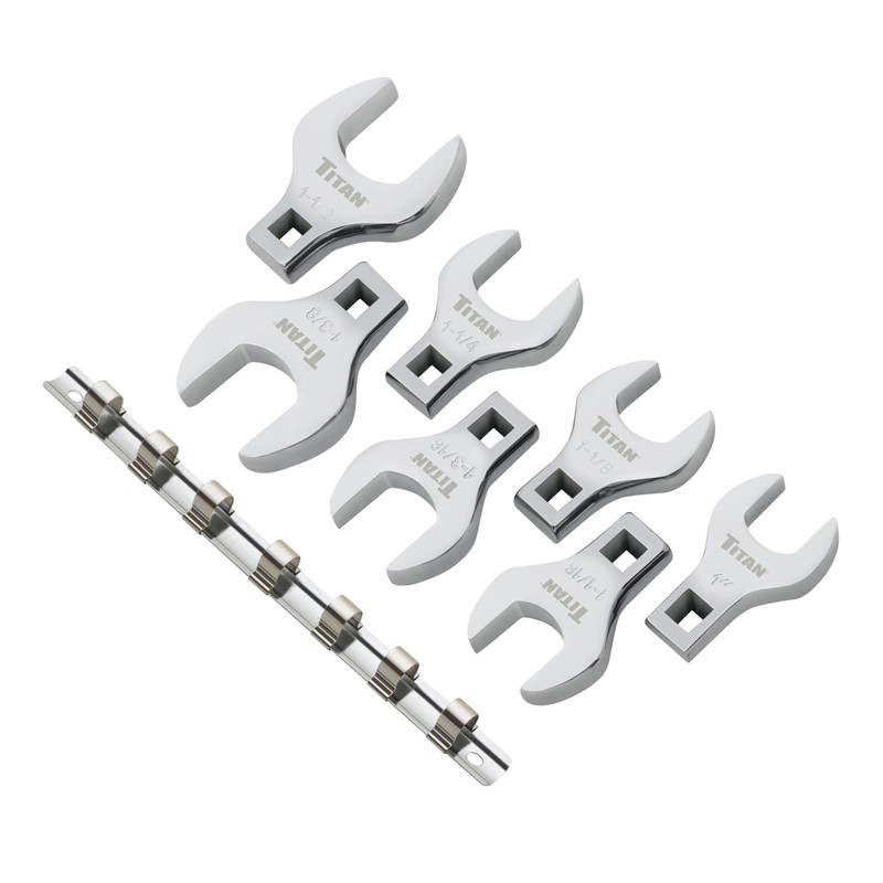 Titan 17671 7-Piece 1/2-Inch Drive SAE Jumbo Crowfoot Wrench Set