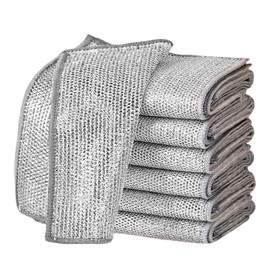 BGENHPON Multipurpose Wire Miracle Cleaning Cloths, 8-Pack Durable Mesh Dishwashing Rags for Sink, Countertop and Cookware Microfiber Cleaning