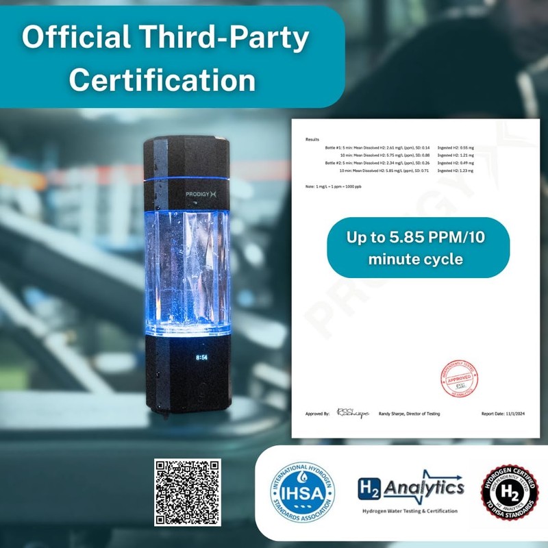 PRODIGY X Hydrogen Water Bottle - Up to 5.8PPM Potency
