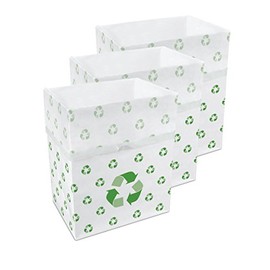 Clean Cubes 13 Gallon Disposable Sanitary Trash Cans & Recycling Bins, 3 Pack (Recycle)