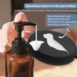 Lotion Applicator for Back, Feet & Legs, Long Plastic Handle Moisturizer Cream, Self Tanning, Sunscreen, Ointment, Medicine Back Applicator for Elderly Men or Women with 3 Washable Pads (Black)