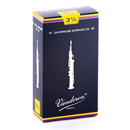 Vandoren Traditional Soprano Saxophone Reeds - Box of 10 - Strength 3.5