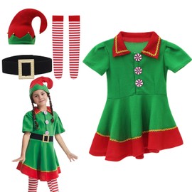 EOZY Christmas Elf Costume Set Elf Outfit for Children Christmas Parties Cosplay Versatile Sizes