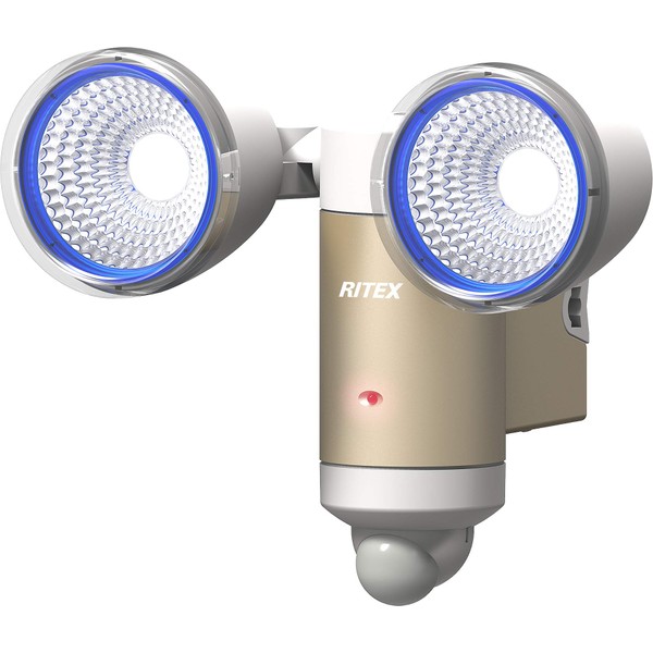 Musashi RITEX LED Sensor Light (3W x 2 Lights) Solar Powered Bulb Color Lens Included, Rainproof Type S-65L