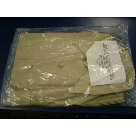 US ARMY DRESS SHIRT MAN'S KHAKI TAN 446 COTTON POLYESTER NSN 8405-01-005-10
