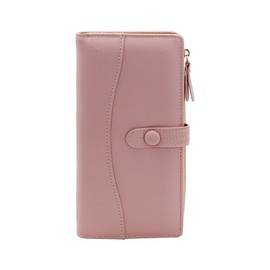 AdiStylinno Women's Purse, Large Capacity Minimalist Purse, PU Leather Wallet with Many Card Slots and Zip Compartment, Fashion Wallet for Women, pink, Minimalist
