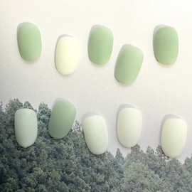 ˡᴬᴺᵀᶤˡ [One Color] Yondu Syrup Handmade Nail Tip - Short Oval XS / ˡᴬᴺᵀᶤˡ [원컬러] 연두 시럽 수제네일 팁 - 숏오발XS