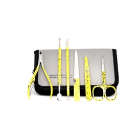 Manicure Set Professional Nail Clippers Pedicure Kit, 6pcs Stainless Steel Nail Care Tools Grooming Kit with Luxurious Travel Leather Case for Thick Nails Men Women Gift (Tye dye Yellow)