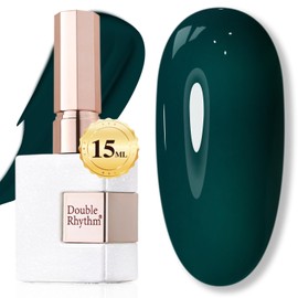 Double Rhythm 15ML Gel Polish Jelly Sheer Pastel Light Milky Color 1 PC 0.53 OZ Bottle UV Nail Polish Art Salon at Home for Women (Teal Green-B-A1459)