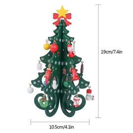 Gukasxi Small Christmas Tree Ornaments 3D Wooden Christmas Tree 3D DIY Creative Miniature Ornaments Festival Party Xmas Tree Table Desk Decoration Xmas/christmas Best Gift