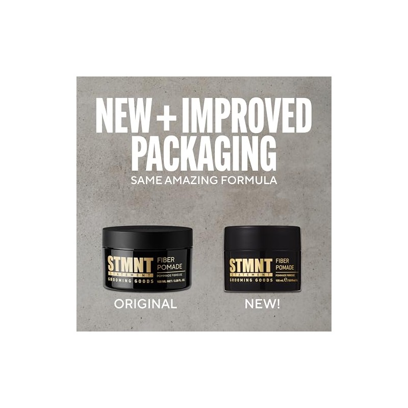 STMNT Grooming Goods Fiber Pomade, 3.38 oz | Semi-Matte Finish