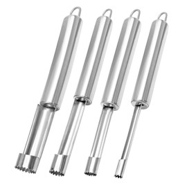 Coufce Multi-Function Corer and Pitter Set 4 Pieces Stainless Steel Remover Tools for Apple, Pear, Cherry, Jujube, Red Dates Suitable for Home Kitchen