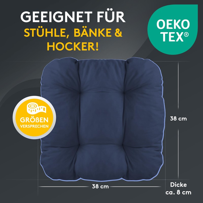 Lileno Home Chair Cushion, 38 x 38 x 8 cm