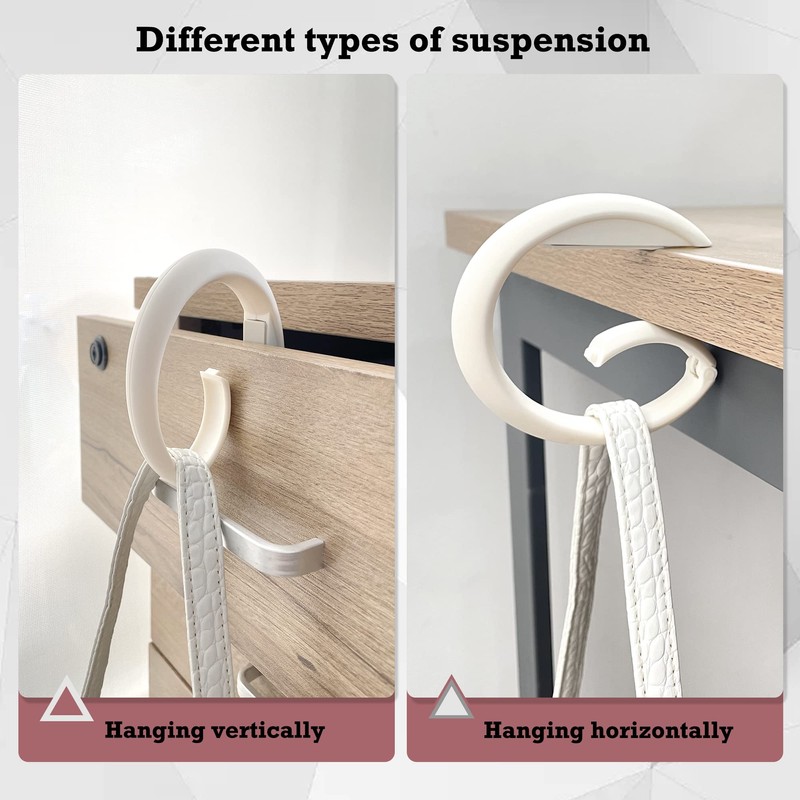 OHYER Pack of 3 Table Side Bag Hook Handbag Holder