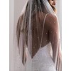 EllieWely Pearl Fingertip Length Wedding Bridal Veil Ivory 38inch
