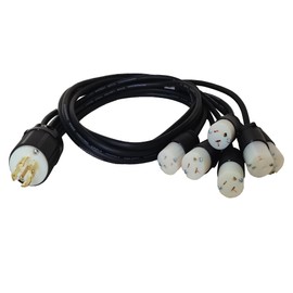 JUNMAN 5pin L21-30 to Edison Power Cable 5ft 1.5meters Length 13AWG for Power Distro 1pc Pack