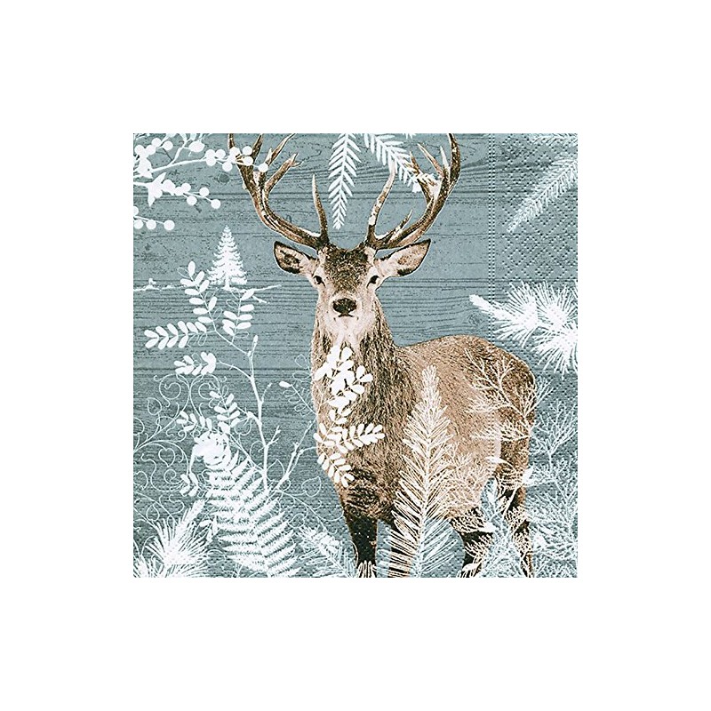 20 Napkins Deer in Winter Forest Winter Animal Snow 25