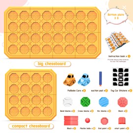 STEM Logic Road Builder Toys: Board Games Toys for 5 Year Old Kids, Montessori Brain Teaser Puzzles Educational Learning Activities Toy for Kid Ages 3 4 6-8 12 Boys Girls Gifts (Orange 32PCS)