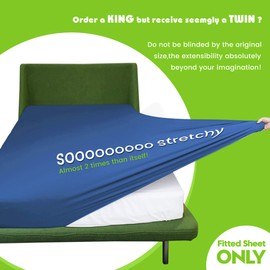 Fitted Sheet- COSMOPLUS King Fitted Sheet Only（No Flat Sheet or Pillow Shams）,4 Way Stretch Micro-Knit,Snug Fit,Wrinkle Free,for Standard Mattress and Air Bed Mattress from 8” Up to 14”,Navy