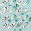 CJDLTS Green Press on Nails Medium Ballet Shaped Green Vine