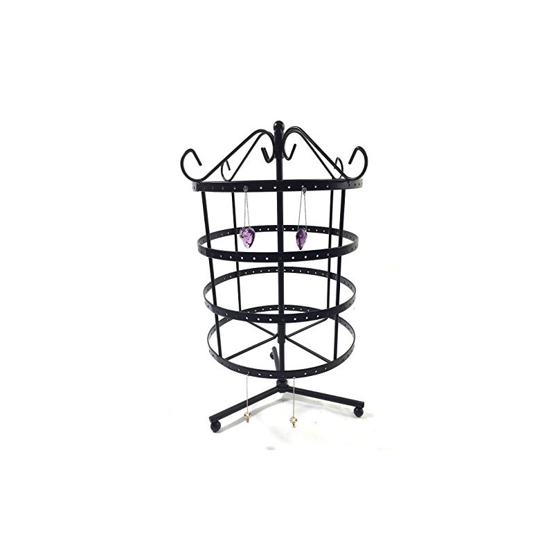 96 Pairs Black Color Rotating Earring Holder / Earring Tree