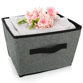 com-four® 2 x Storage Boxes - Foldable Box for Storage - Folding Box with Handle for Wardrobe, Clothes, Books, Toys