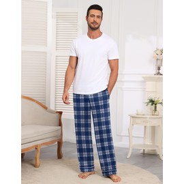 Ekouaer Mens Pajama Pants Sleepwear Soft Pjs Bottoms Sleep Lounge Long Pant with Drawstring & Pockets