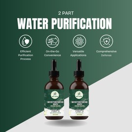 Compass Laboratory Water Purification Kit - 2-Part Chlorine Dioxide Solution (Sodium Chlorite & Citric Acid), 2x50 mL